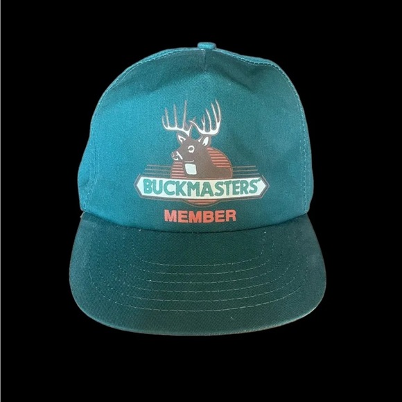 "Buckmasters Member" Vintage Hat Trucker Snapback Adjustable Hunting Green - Picture 1 of 6